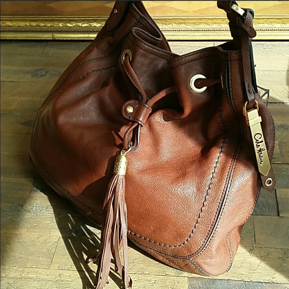 Cole Haan brown leather hobo bag